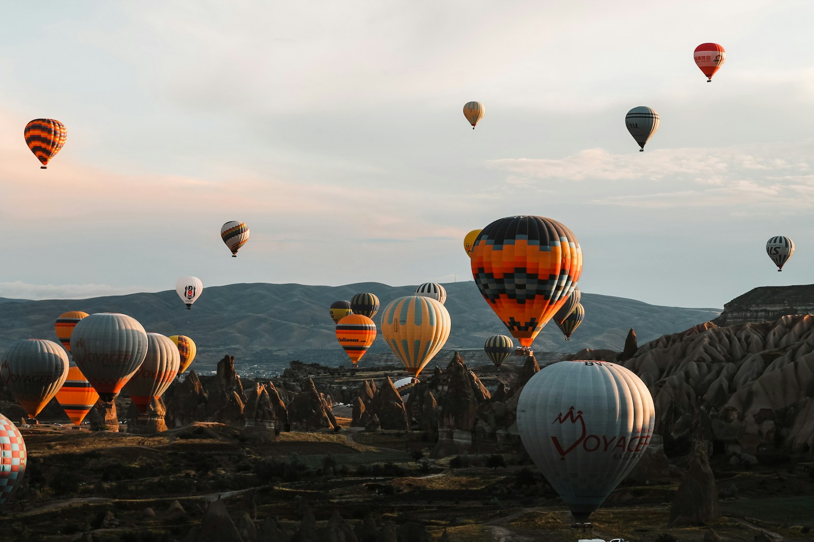 assorted-color hot air baloons