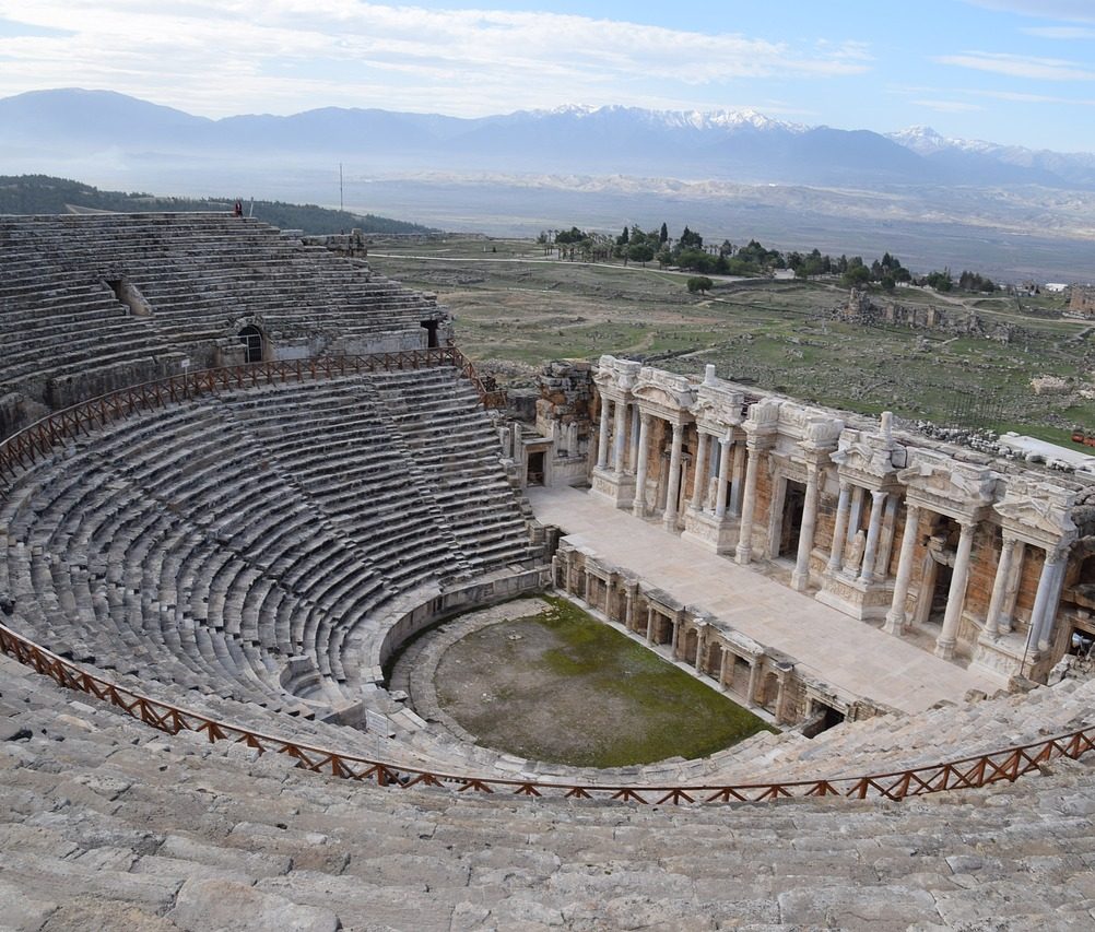 hierapolis theatre, ruin, turkey